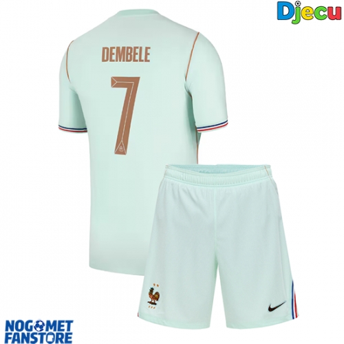 Francuska Ousmane Dembele #7 Gostujuci Dres za djecu SP 2026 Kratak Rukav (+ Kratke hlače)